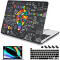 Mektron for MacBook Pro 16 inch Case A2141 with Touch Bar and Touch ID (2020 2019 Release), Geometric Blackboard Hard Shell Case Cover with Keyboard Skin & Screen Protector & Dust Plug by Mektron