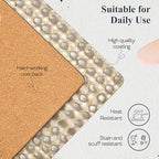 Pimpernel Pure Collection Placemats, Set of 4 – (15.7" x 11.7") Cork-Backed Table Mats with Woven Artwork, Heat & Stain Resistant Lacquered Finish, Decorative Dining Mats & Surface Protectors - Image 4