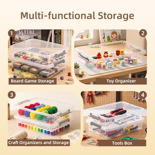 Citylife 5.3Qt 4Packs Clear Craft Organizers and Storage Box, Sensory Bins - Image 7