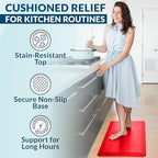ComfiLife Anti Fatigue Floor Mat – 3/4 Inch Thick Kitchen Mats for Floor, Standing Desk Mat, Kitchen Rug – Comfort at Home, Office – Durable – Stain Resistant – Non-Slip (20" x 39", Scarlet Orange) - Image 6