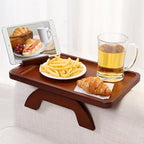 SINWANT Couch Arm Tray with 360° Rotating Phone Holder,Walnut,15.35x9.84-in by SINWANT