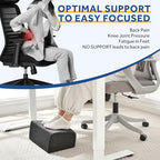 Foot Rest for Under Desk at Work, Adjustable Footrest for Office Chair & Gaming Chair,Ergonomic Footrest Pillow Desk Foot Stool with Washable Cover for Home, Airplane, Travel (Black) - Image 4