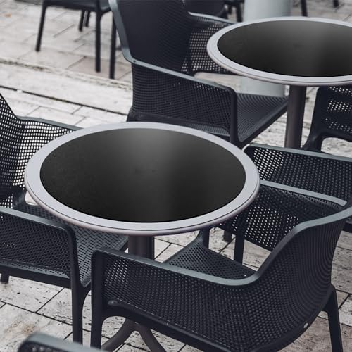 CENNBIE 23.6 Inches Round Table Mat - Cork Leather Table Pad (Black) - Image 6