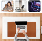Vyaaa Leather Desk Pad, 40“ x 24” XXL Large Desk Mat, Large Mouse Pad on Top of Desks for Computer, Gaming, Home or Office (Brown) - Image 5