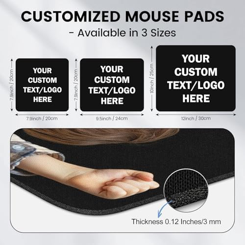 200 Pack Custom Mouse Pad Bulk with Photo Logo, Personalized Laptop Desk Mat - Image 2