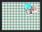 PinPix 20x15 inch Cork Bulletin Board. This Decorative Framed Pin Board Comes with Diamond Pattern in Green and White Design and Satin Black. Ideal for Home, Office Decor or School (PinPix-330) by PinPixBulletinBoards