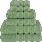 American Soft Linen 100% Cotton Luxury Turkish Towels, 6 Piece Towel Set by AmericanSoftLinen