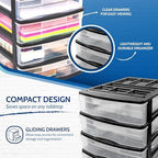 Gracious Living 4-Drawer Desktop/Countertop Storage Organizer, Black/Clear - Image 6