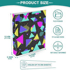 Retro 80s 90s Neon Colors (4) Round Ring Binders 1.5 Inch 3 Ring Binder with Clipboard Holds 200 Sheets Office Home School - Image 5