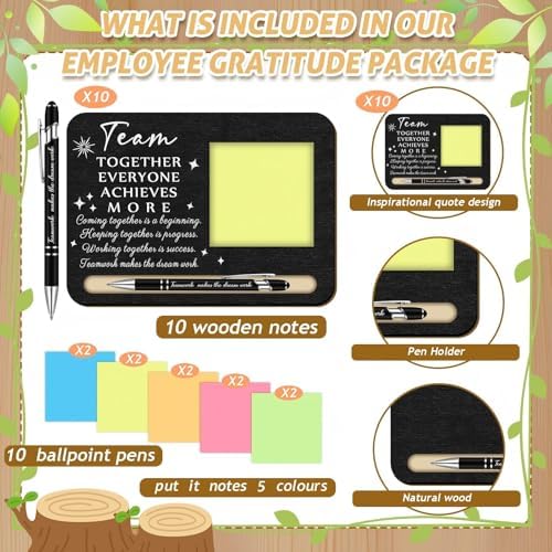 Kosiz 10 Set Wooden Sticky Note Holder Kit, Team, Black - Image 3