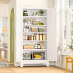 GAIOUS 75.2" Tall Metal Storage Cabinet, Kitchen Pantry Cabinet White by GAIOUS