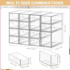 Desk Organizer with 14 Drawers, Clear, Stackable - Image 2
