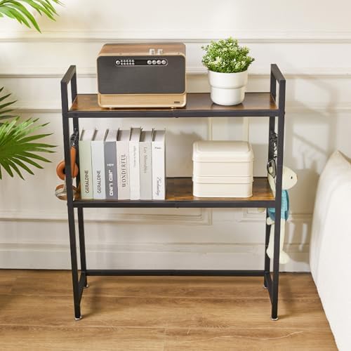 IBUYKE Office Desktop Shelf Organizer Computer Storage Rack Adjustable Desk Bookshelf Display Shelf for Office Home Dormitory,Brown UTMZ004H - Image 6