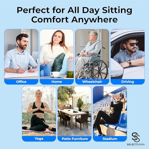 Gel Seat Cushion for Long Sitting, Pressure Relief for Tailbone and Back - Image 5