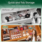 Criusia Drawer Organizer Set, Acrylic Non Slip Non Cracking Kitchen Drawer Storage Tray Large Size Divider, Multifunctional Storage for Cosmetics, Bathroom, Tools, Kitchen and Office (8 PACK) - Image 7