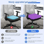 Thicken 19.7in Seat Cushion, Gel Seat Cushion for Long Sitting–Office Chair, Wheelchair, Car Pad, Large Cooling Support Pad for Back Pain, Sciatica, Tailbone Pain Relief - Image 4