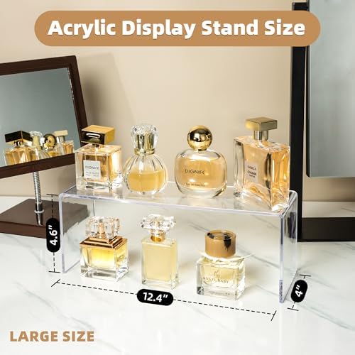 Aminigram 8 Pack Risers Shelf, Clear Display Stands 12.4L x 4W x 4.6H in - Image 2