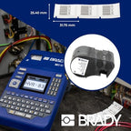 Brady Repositionable Vinyl Cloth Pre-Sized Labels for Label Printer BMP51/BMP53/M511-160 Self Adhesive Vinyl Printer Labels - Black on White (25.40 mm x 31.75 mm) - M5-103-498 - Image 7
