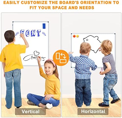 H-Qprobd White Board Dry Erase Whiteboard for Wall 24x18 (3pcs) Magnetic Boards for Office Classroom & Home, Small Wall Whiteboard Including 6 Markers, 10 Magnets, 2 Erasers & 15 Adhesive Hooks - Image 5