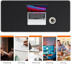 Mydours 52" x 24" XXL Large Desk Mat, PU Leather Full Desk Mouse Pad, Black - Image 6