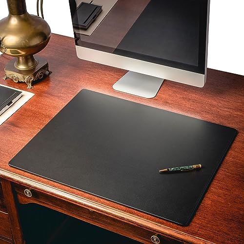 Dacasso Black Leather Desk Mat/Desk Protector/Gaming Pad/Mouse Pad/Desk Pad, 24 x 19, PR-1019 - Image 2