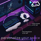 Cloud Keyboard Wrist Rest – Create-ables Qloud Cloud Wrist Rest for Computer Keyboard and Mouse, Ergonomic Memory Foam Wrist Pad with Non-Slip Base, Includes Cloud Mouse Pad – White - Image 3