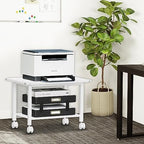 Lerliuo Under Desk Printer Stand, 2-Tier Industrial Rolling Printer Table - Image 7