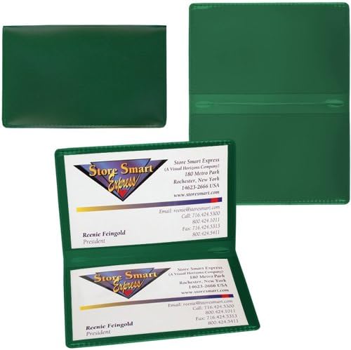 StoreSMART - Green Folding Business Card Holders - 100 Pack - Polypropylene Plastic (RPP2915G-100) - Image 3
