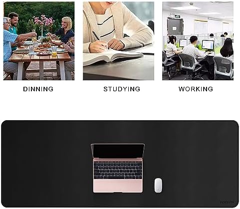 MAIDERN 51.2”x 19.6” Cork & Leather Desk Pad, Large Desk Mat (Black) - Image 6