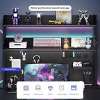 Clamp On Desk Organizer Shelf, Desk Extender Pegboard Workstation,Computer Desk Accessories for Office, Privacy Panel for Gaming Desk,Clamp-on 23.6/31.5/39.3in Desktop Shelving System, Black (Size : - Image 6