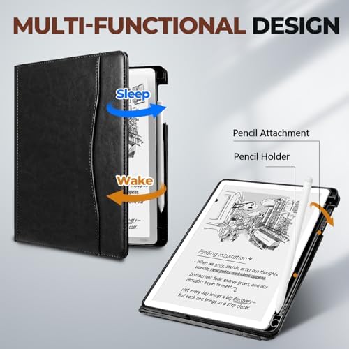 E NET-CASE Case for 11" Kindle Scribe 3rd Generation 2025, Kindle Scribe Colorsoft, Multi-Viewing Stand Cover with Auto Sleep/Wake,Pen Holder for Scribe 11" 2025 Released (Black) - Image 5