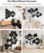 Hexagon Large Cork Bulletin Board Tiles, Peel and Stick Felt Wall Panels for Vision, Message Center, Picture and Prayer Board for Office, Dorm, Room and Desk Decor(Black) - Image 7