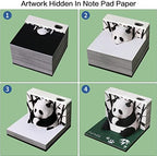 1PC 217 Sheets Memo Pad 3D Art Panda, 3D Notepad Paper Card Craft DIY Non-Stick Sticky Note Pad,Original 3D Paper Carving Model Memo Pad - Image 4