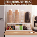 Geelin 18oz Adjustable Coffee Cup Dispenser with Wooden Base - Image 2