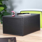 High-end PU Leather Desk Organizer File Cabinet Executive Office Supplies Desktop Filing A4 File Cabinet Stackable Storage Organizer Box with 3 Drawers (Black)… - Image 5