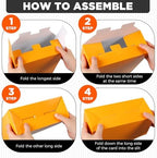 Jutom 48 Sets Cardboard Magazine Holders with Labels for School,Yellow - Image 3