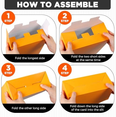 Jutom 48 Sets Cardboard Magazine Holders with Labels for School,Yellow - Image 3