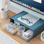 Large Stackable Desk Organizer Drawers, Plastic Desk Storage Drawers, Makeup Organizer Drawers with 3 Drawers for Desk, Home, School, Desktop, Dressing Table(Blue) - Image 5