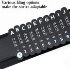 PerKoop 1 Set Plastic Document Sorter Alphabetical Sorter, Black - Image 6