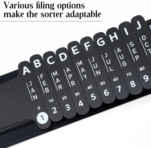 PerKoop 2 Sets Plastic Document Sorter Alphabetical Sorter, Black - Image 6