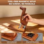 DEQIANG Solid Wood Headphone Stand with Dual Controller Holder (Set) - Image 4