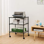 3 Tier Storage Racks Shelving, Heavy Steel Pantry Shelves, Adjustable Wire Shelving Rack with Desktop, Suitable for Garage, Kitchens, Offices, 22" W x 18" D x 26" H, Black - Image 2