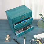 Small Wooden Drawers Wooden Box with Drawer Blue - Image 4