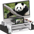 Simple Houseware Desk Monitor Stand Riser w/ Adjustable Tray, Black/White by SimpleHouseware