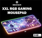 RGB Gaming Mouse Pad Large Extended Desk Mat 35.4x15.7in XXL XXXL Mousepad LED Light Up Keyboard Mat PC Gamer Desk Pad Gaming Accessories Extra Big Mouse Mats Full Desk Size - Arcane Rift - Image 6