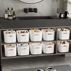 ORGIDOL 12 Pack White Plastic Storage Bins, Storage Container for Organizing, Storage Boxes with Handle for Shelves, Cute Organizer Bins for Craft, Snacks, Pantry, Cabinet, 9.69x6.7x5.7 inch - Image 4