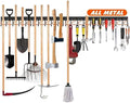 TVKB 68'' All Metal Garden Tool Organizer Adjustable Garage Tool Organizer Wall Mount Garage Organizers and Storage with Heavy Duty Hooks Tool Hangers for Garage Wall, Shed, Garden by TVKB-FB