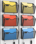 Docnest 6 Pack Dual-Mount Magnetic Mesh File Holders, Wall Organizer by DocNest