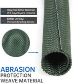 Split Braided Cable Sleeve，Flexible Wire Loom Tubing, Automotive Cord Protector Pet Proof, Cable Management for Computer TV Electric Wires Harness 16ft (Dark Green, 19mm（3/4") - Image 3