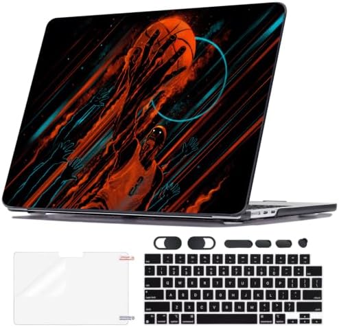 Basketball Pattern Case for 2022-2026 MacBook Air13 Inch M5/M4/M3/M2 by Unknown